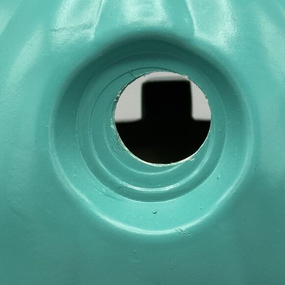 Unmarked Teal Halloween Pumpkin Happy Jack O Lantern Blow Mold Light Up 9" T - Picture 4 of 12